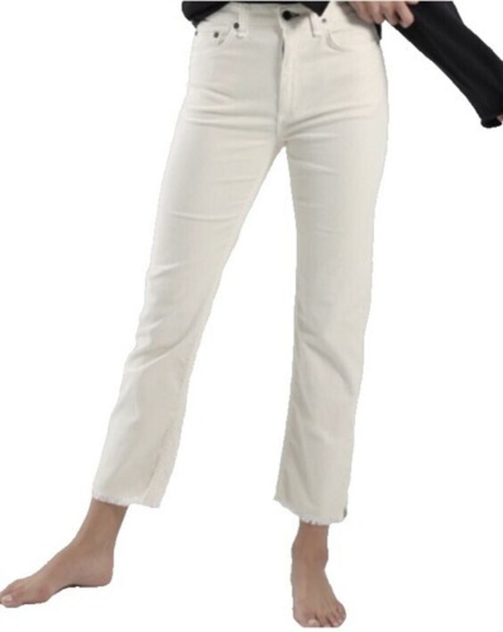 NWT John Galt Corduroy High Rise Straight Leg Jeans Off-White Cream Size Medium